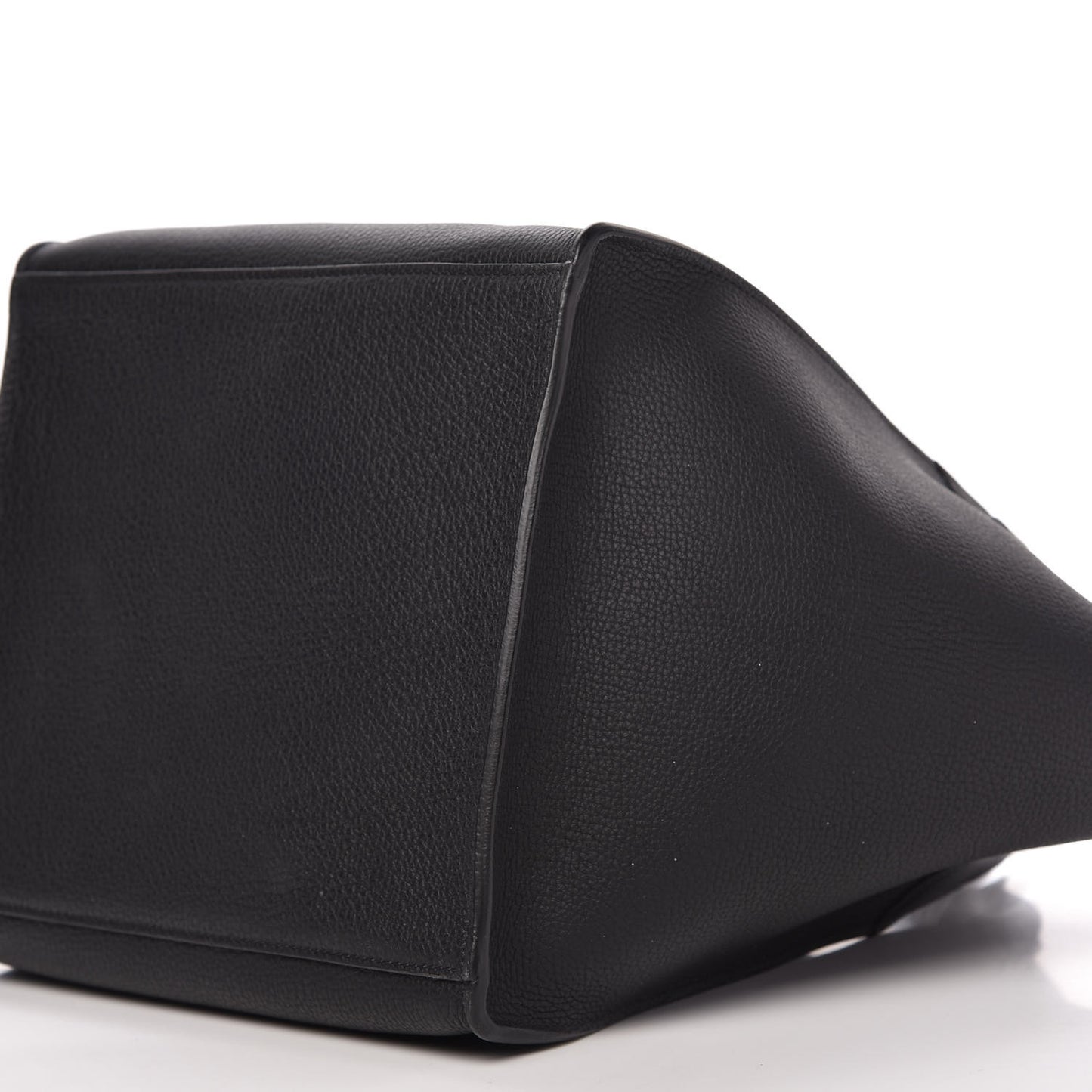 Supple Grained Calfskin Small Long Strap Big Bag Black