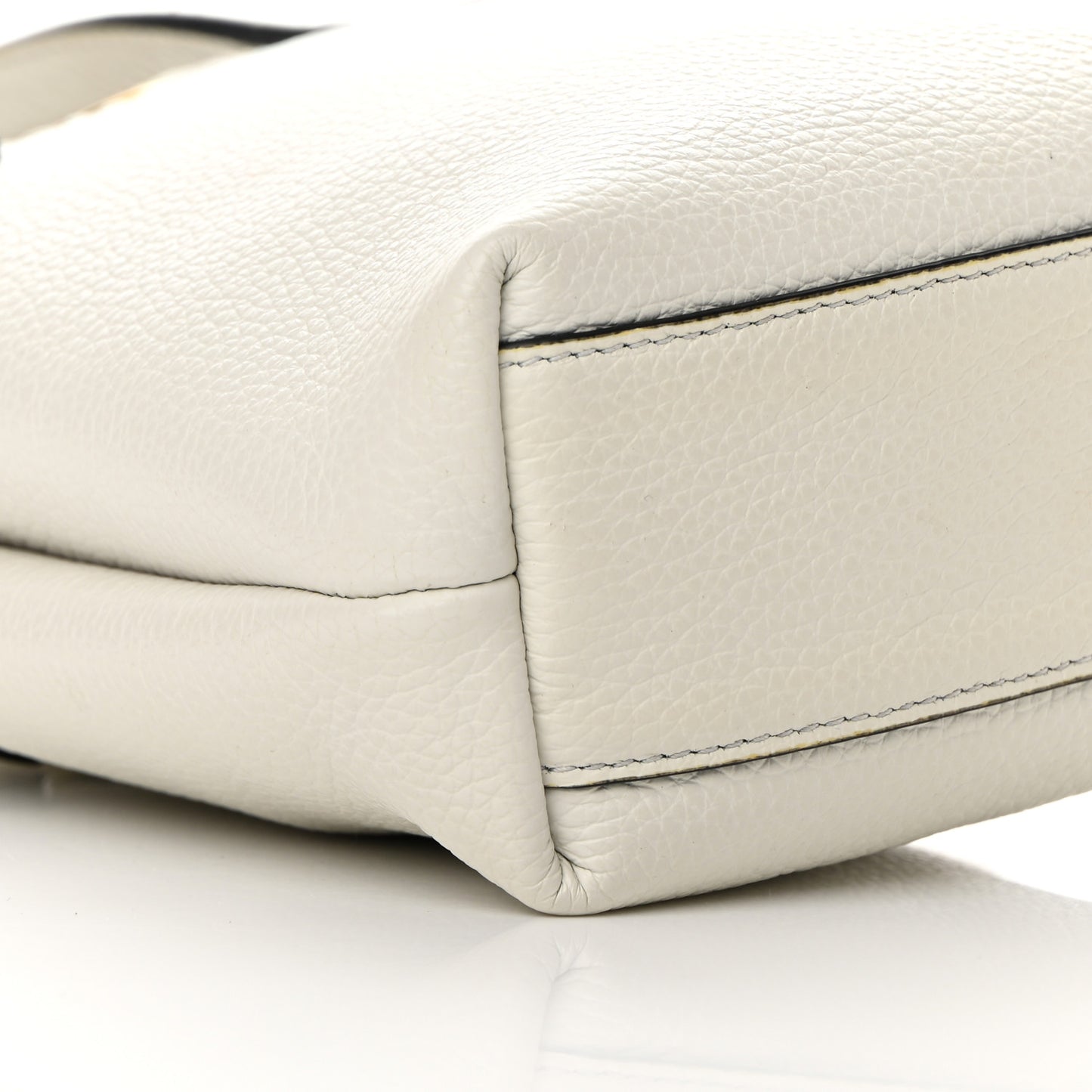 Tumbled Calfskin Gancini Mini Bag White