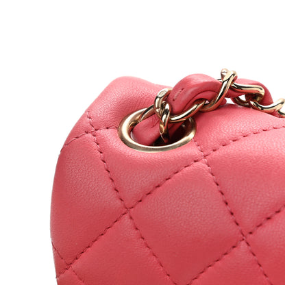 Chanel Lambskin Quilted Mini Square Flap Pink 14 of 15