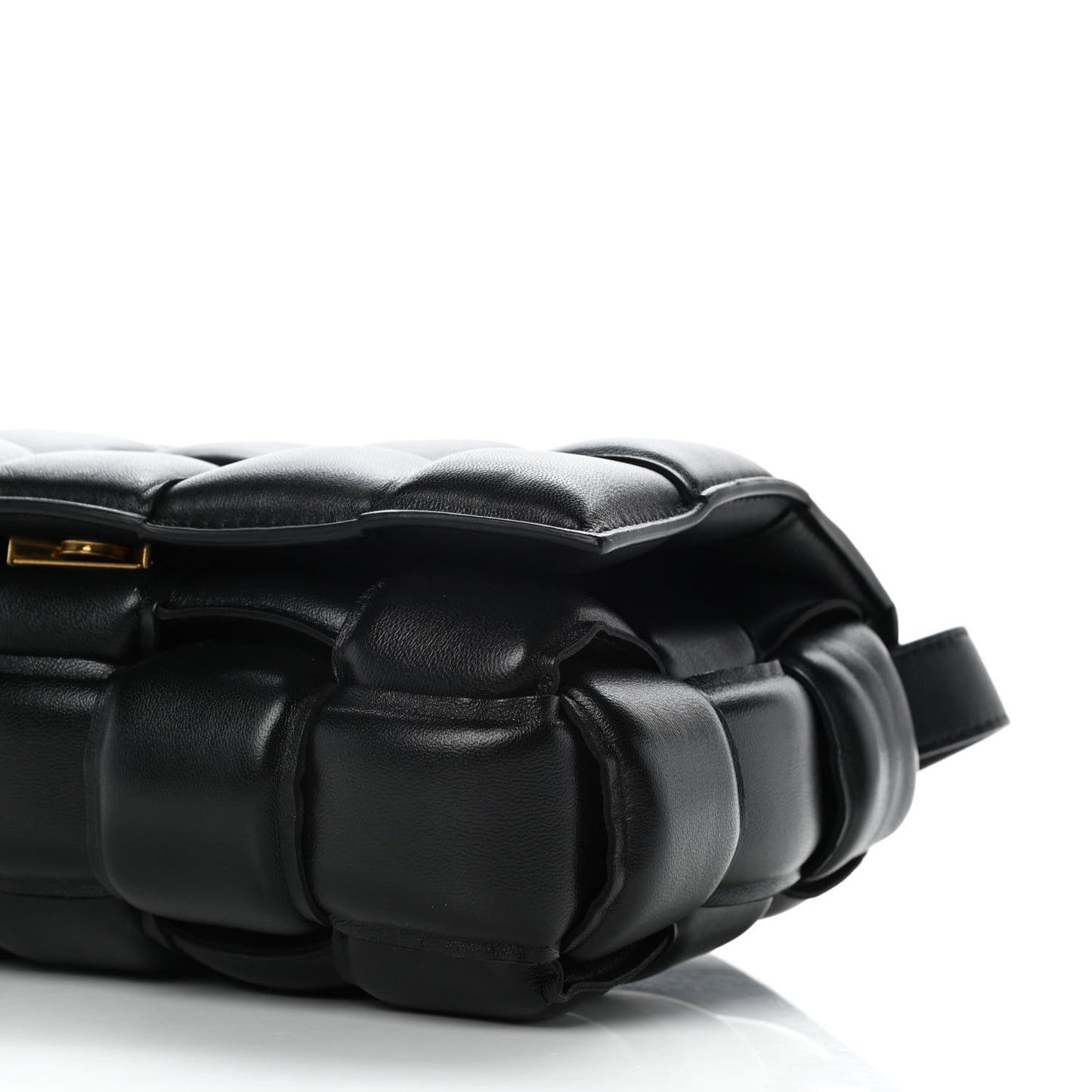 Nappa Maxi Intreccio Padded Cassette Crossbody Bag Black