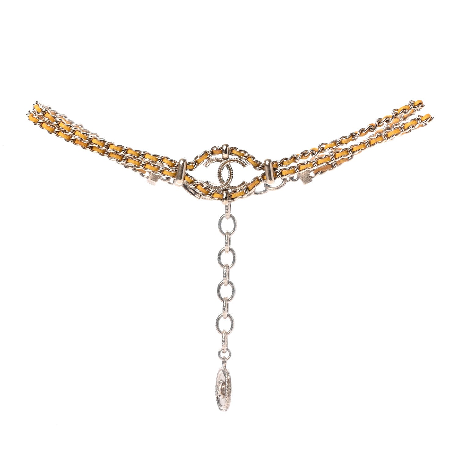 Chanel Metal Lambskin CC Chain Link Necklace Gold Yellow 1 of 5