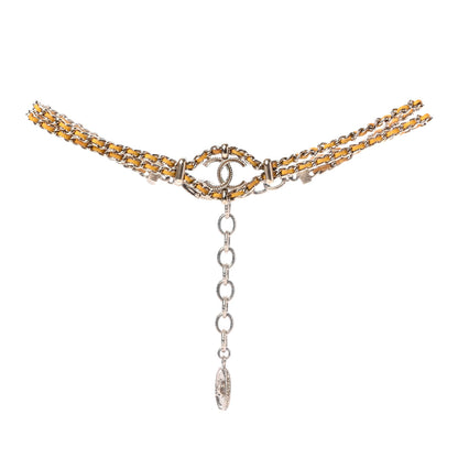 Chanel Metal Lambskin CC Chain Link Necklace Gold Yellow 1 of 5