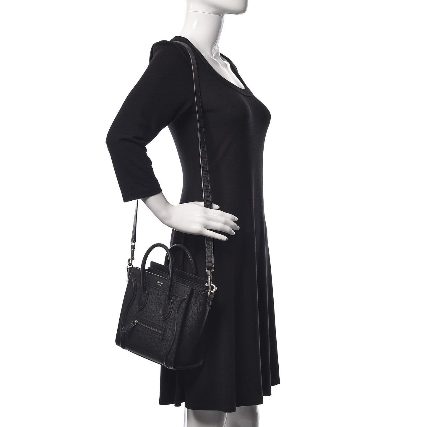 Drummed Calfskin Nano Luggage Black