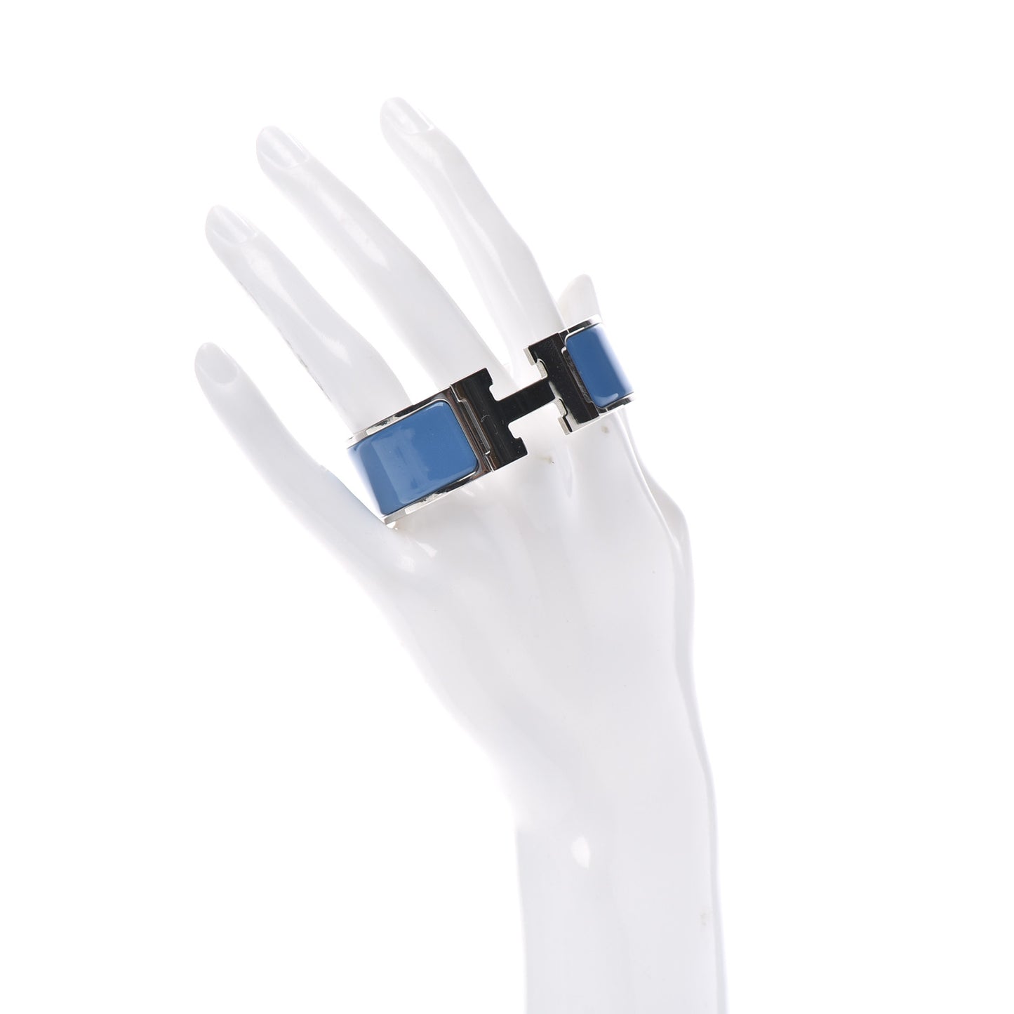 Enamel Wide Clic Clac H Bracelet PM Bleu Turquin