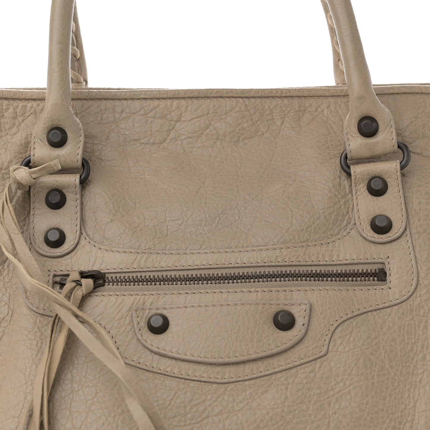 Agneau Classic Hardware Large Sunday Tote Latte Beige