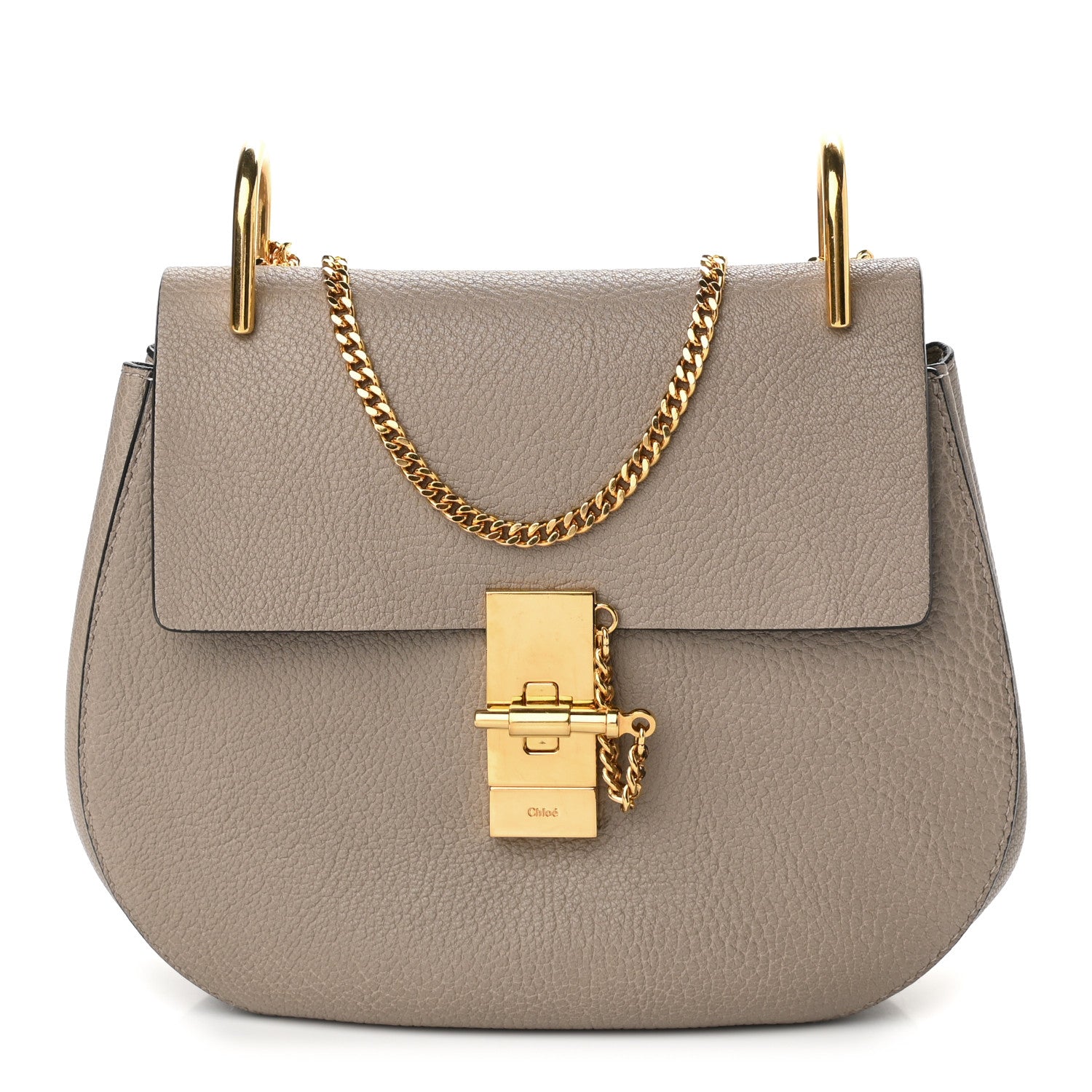 Chloe Grained Lambskin Drew Shoulder Bag Motty Grey 1 of 9