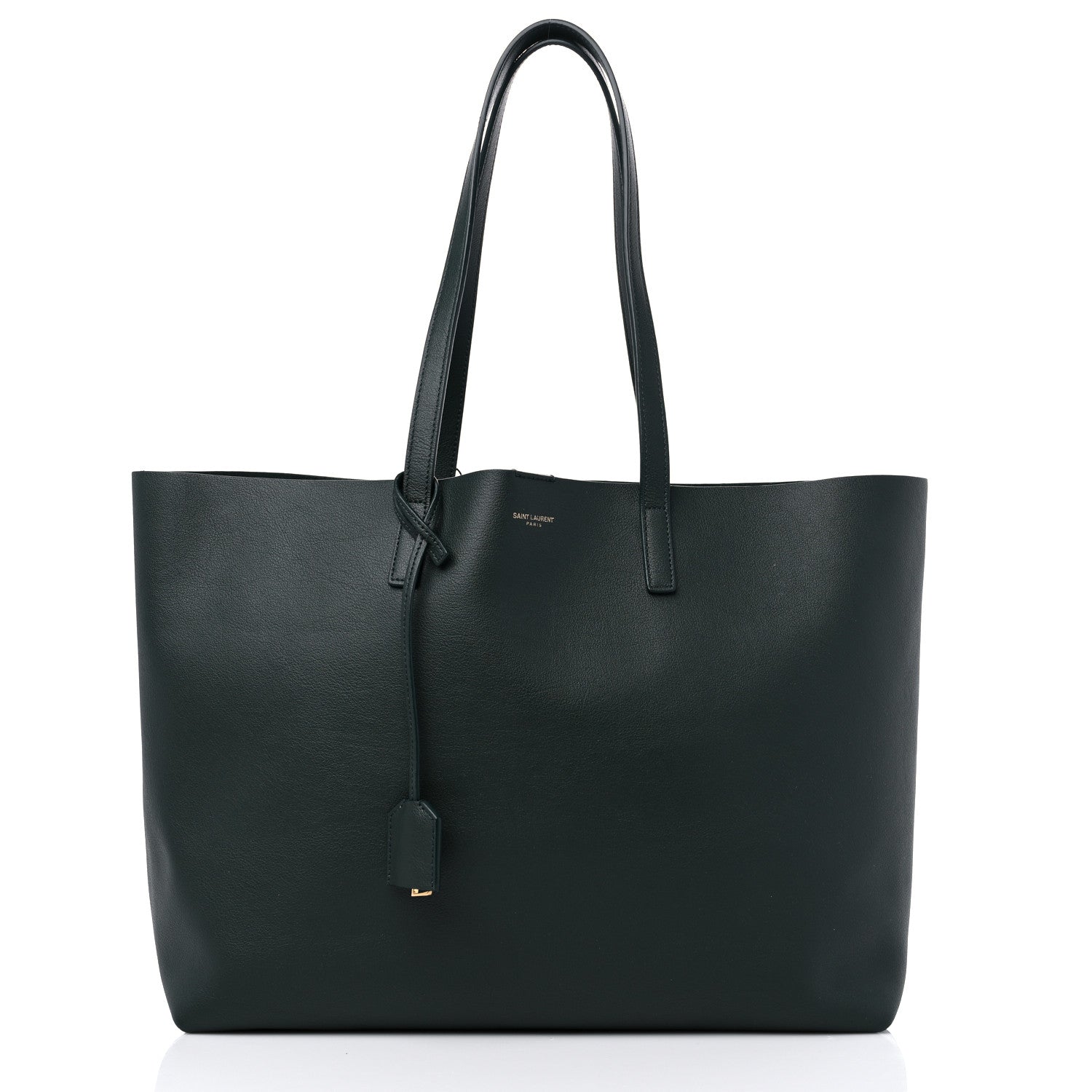Saint Laurent Calfskin Large Shopping Tote Dark Green 2 of 9