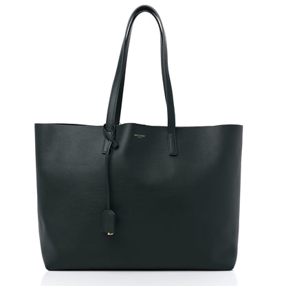Saint Laurent Calfskin Large Shopping Tote Dark Green 2 of 9