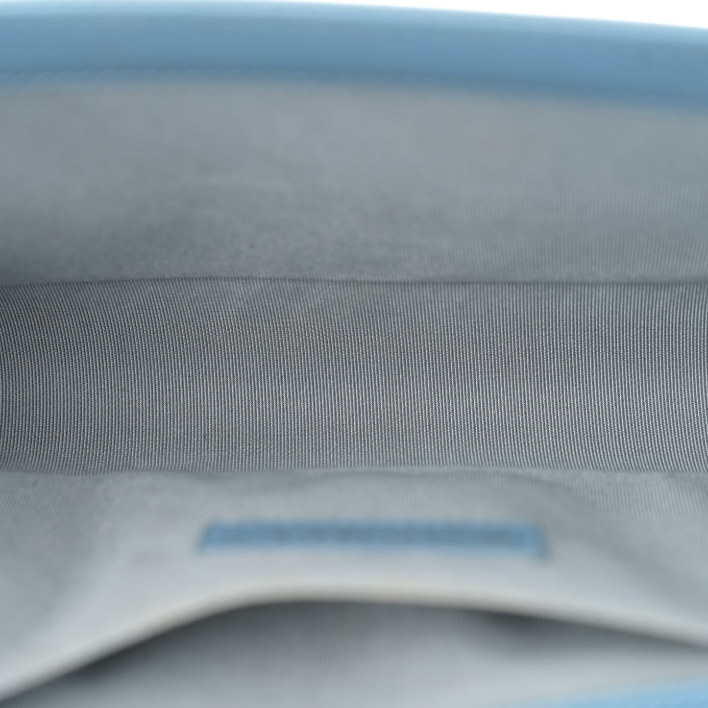 Patent Calfskin Medium Plexiglass Boy Flap Light Blue