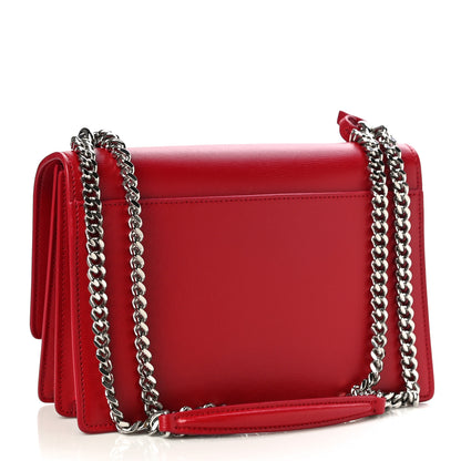 Saint Laurent Grained Calfskin Medium Monogram Sunset Red 3 of 12