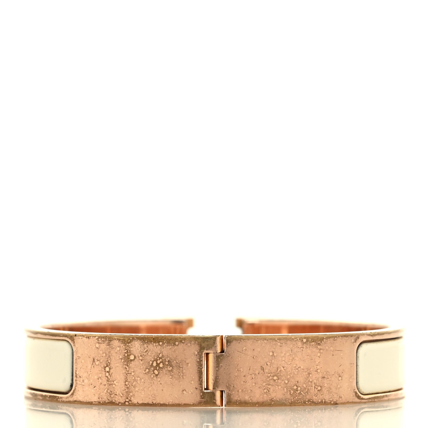 Hermes Enamel Narrow Clic Clac H Bracelet GM Craie 3 of 4