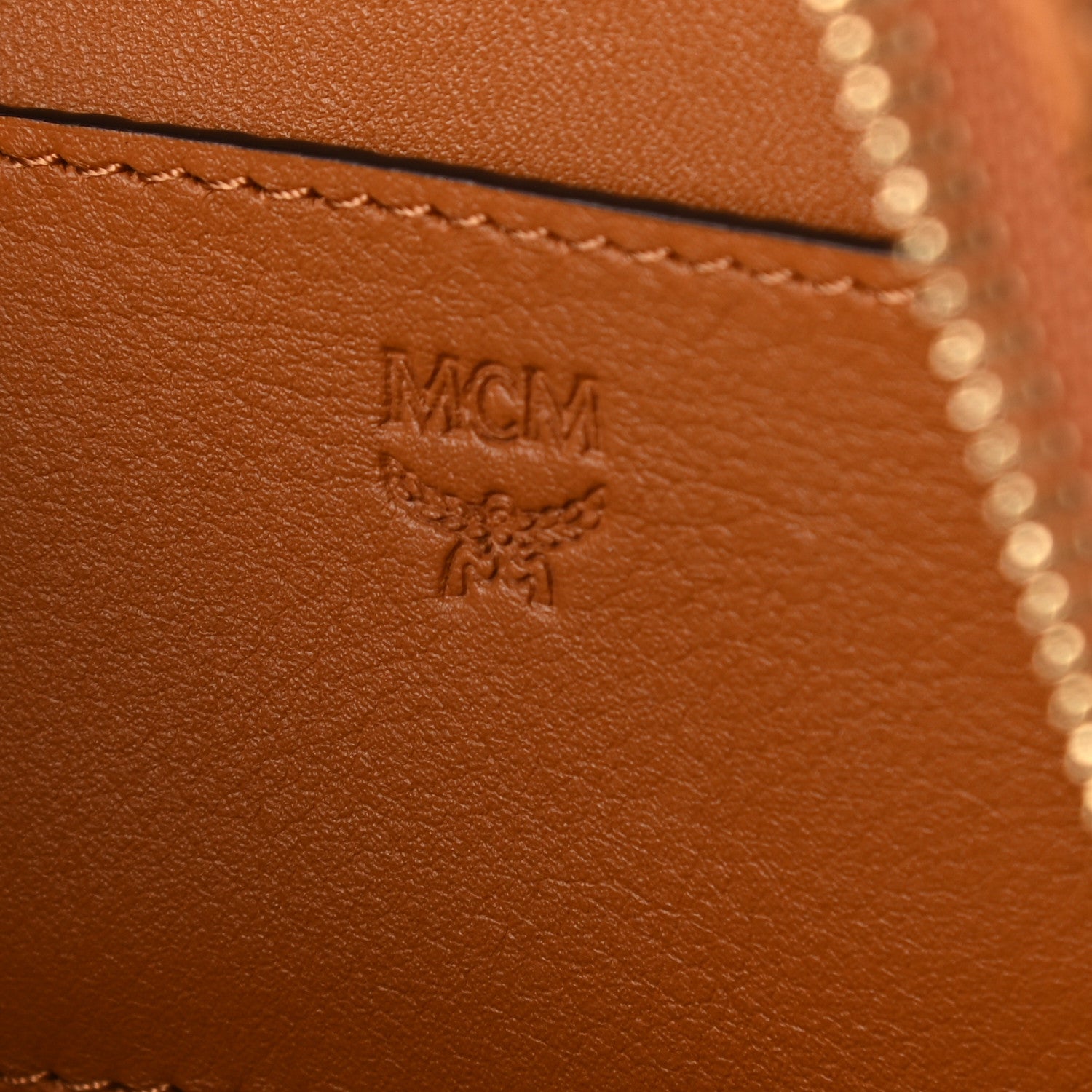 MCM Visetos Side Stud X-Mini Stark Backpack Cognac 6 of 10