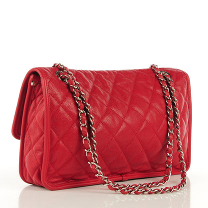 Chanel Caviar French Riviera Large Flap Red 3 of 8