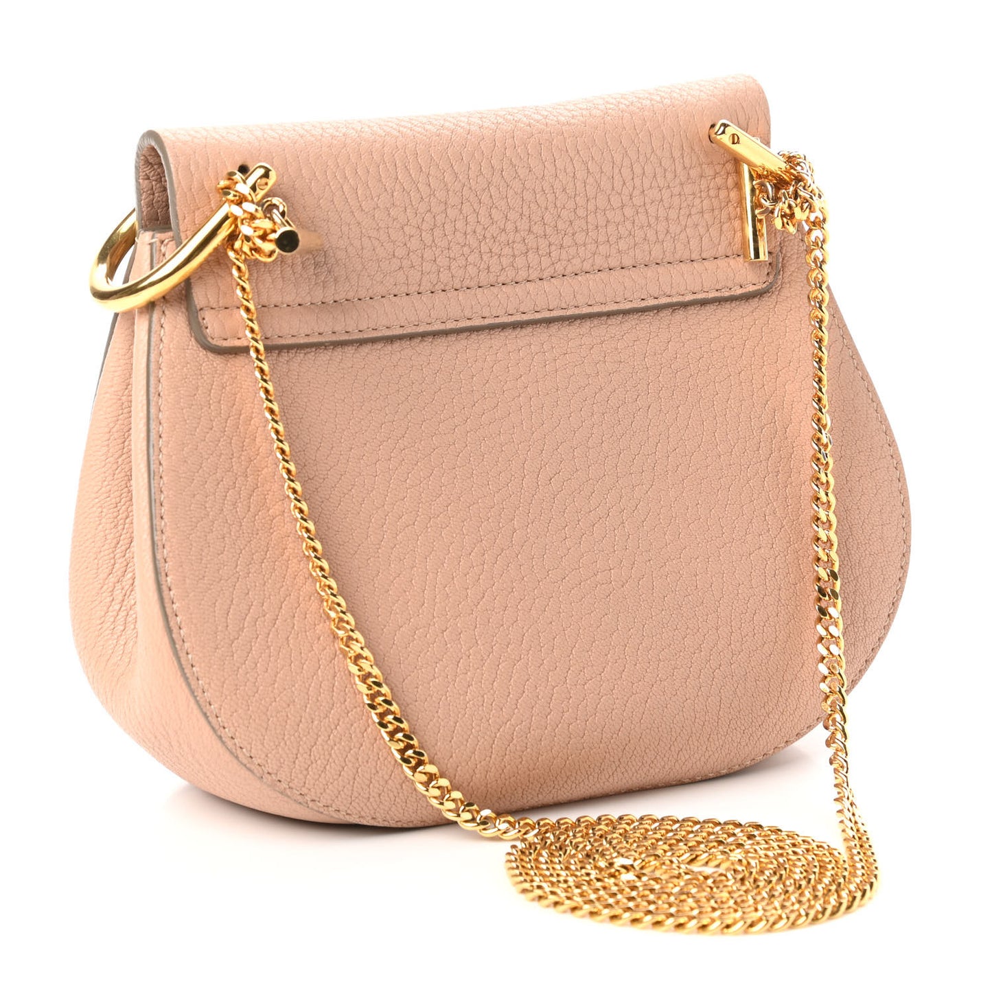 Grained Lambskin Mini Drew Shoulder Bag Cement Pink