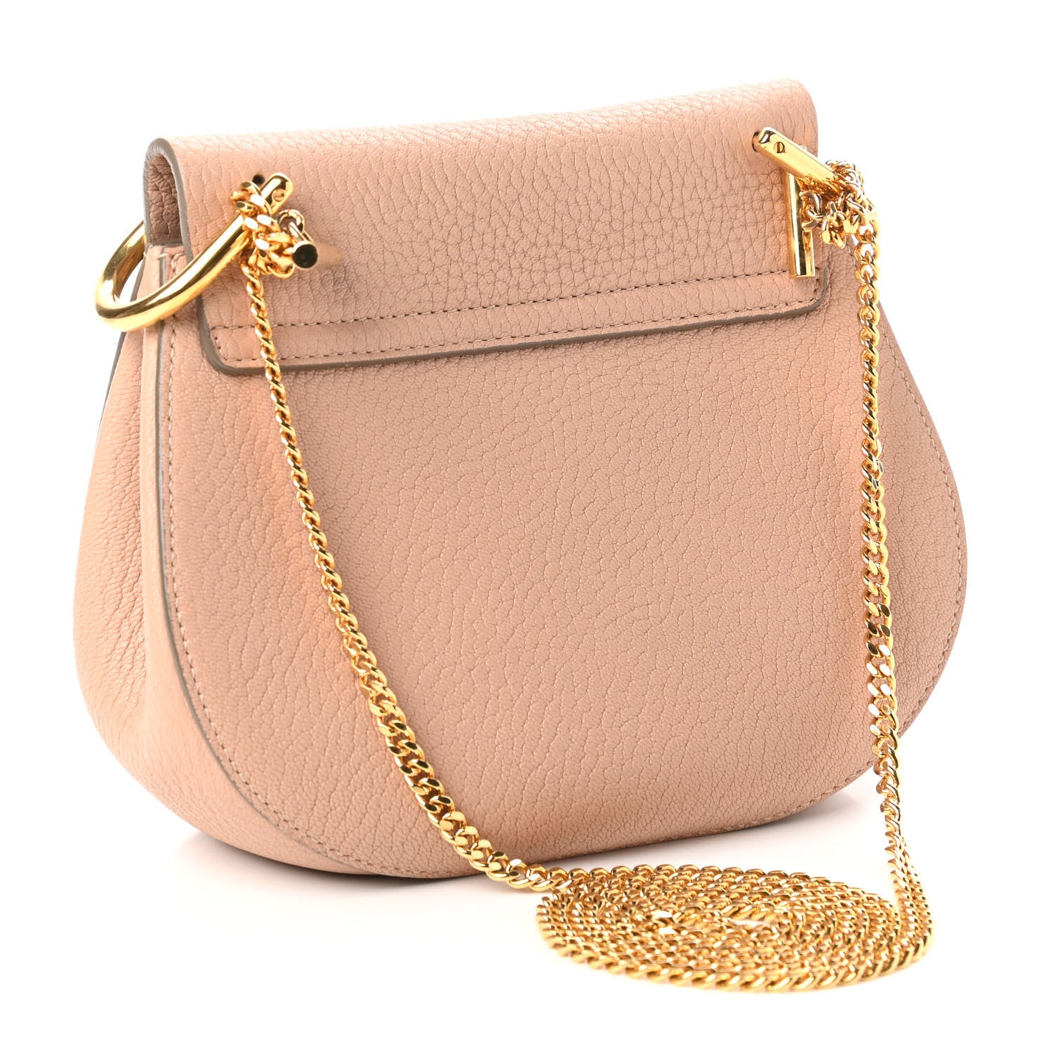 Chloe Grained Lambskin Mini Drew Shoulder Bag Cement Pink 3 of 10