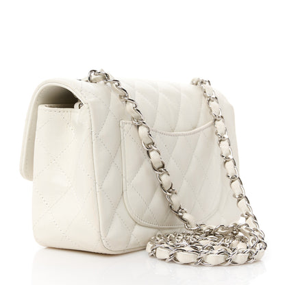 Chanel Iridescent Crumpled Calfskin Quilted Mini Rectangular Flap White 3 of 14