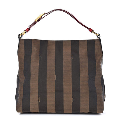 Fendi Pequin Cuoio Vegetale Medium Hobo Tobacco Rosso Black 1 of 10