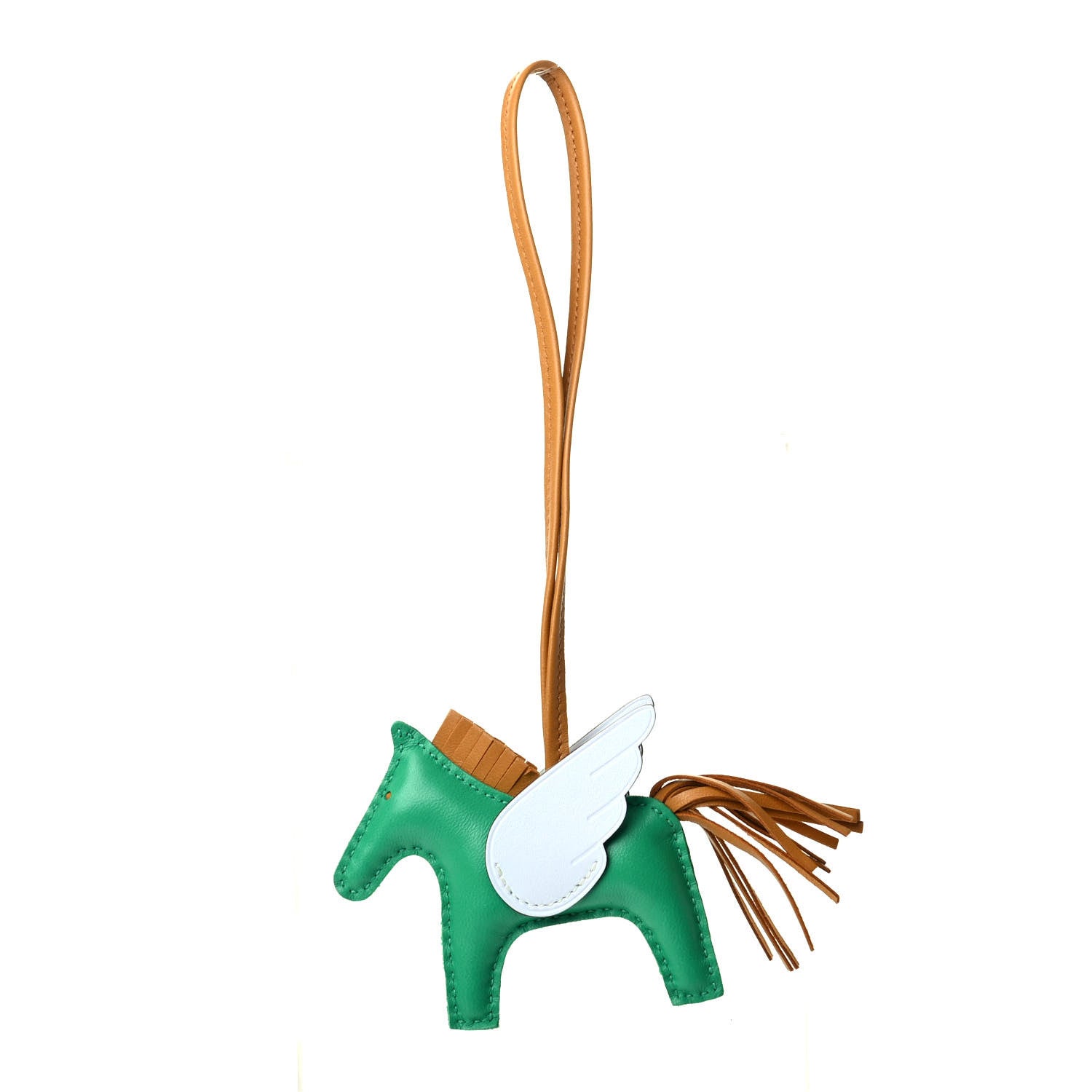 Hermes Milo Lambskin Grigri Rodeo Pegase Horse Bag Charm PM Menthe Sesame Bleu Brume 1 of 5