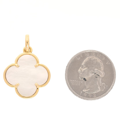 Van Cleef & Arpels 18K Yellow Gold Mother of Pearl Magic Alhambra Pendant 2 of 6