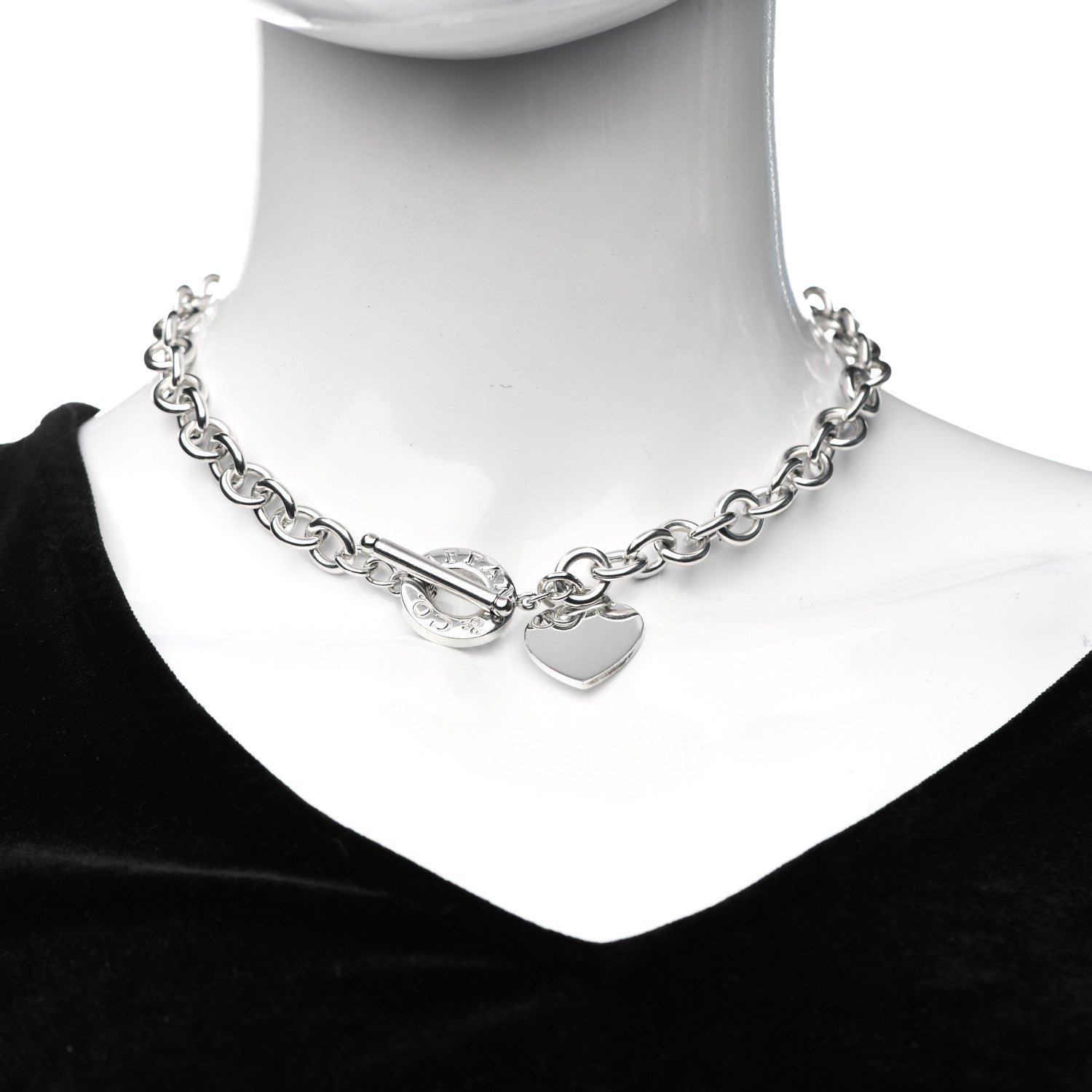 Tiffany Sterling Silver Heart Tag Toggle Necklace 2 of 5