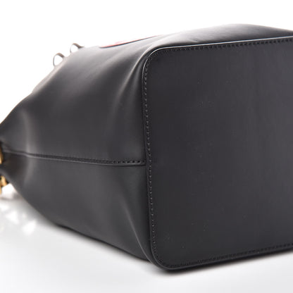 Fendi Vitello Century Matte F is Fendi Stamp Patch Bi-Color Grande Mon Tresor Bucket Bag Black Maya Fragola 8 of 9