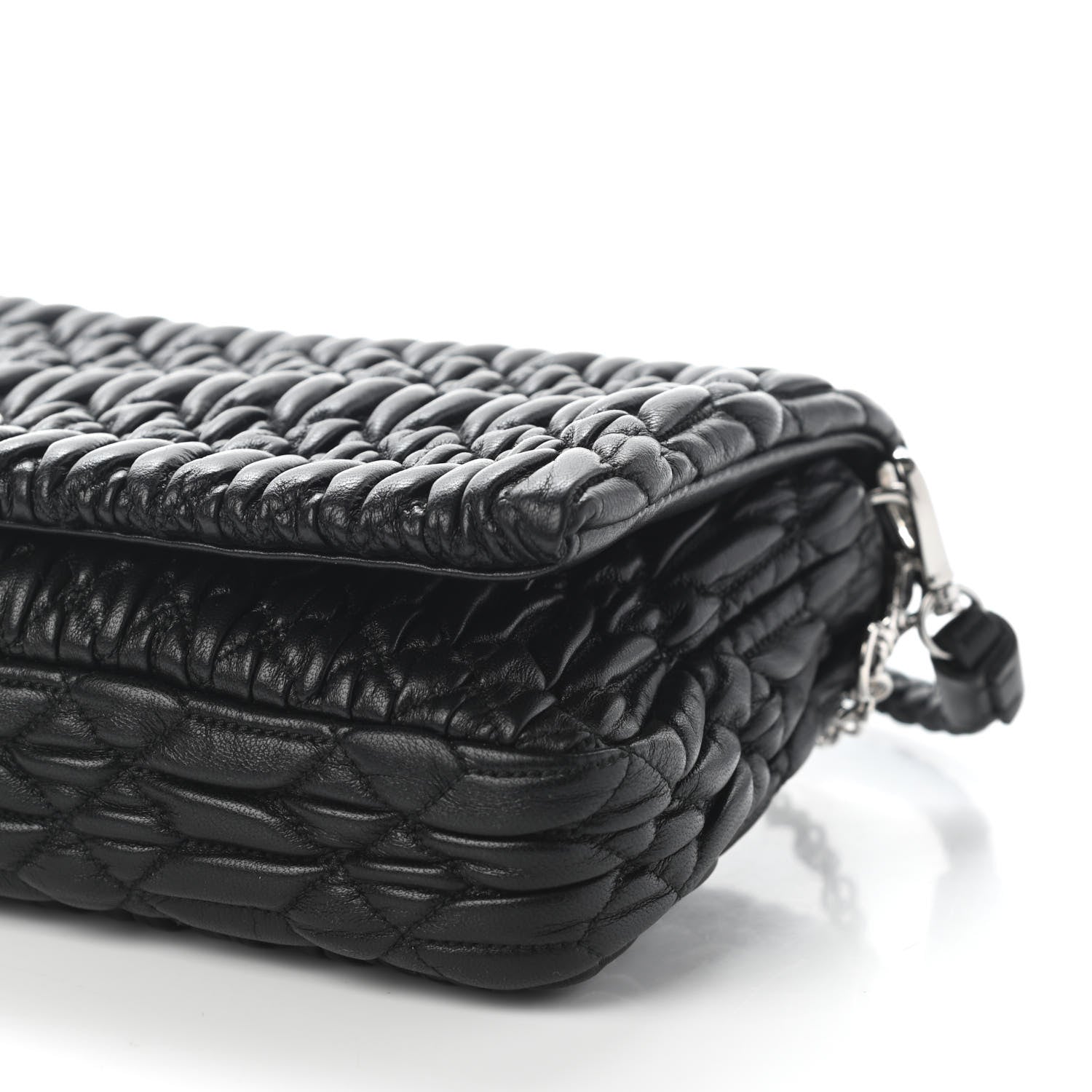 Miu Miu Nappa Matelasse Crystal Flap Clutch Black 8 of 8