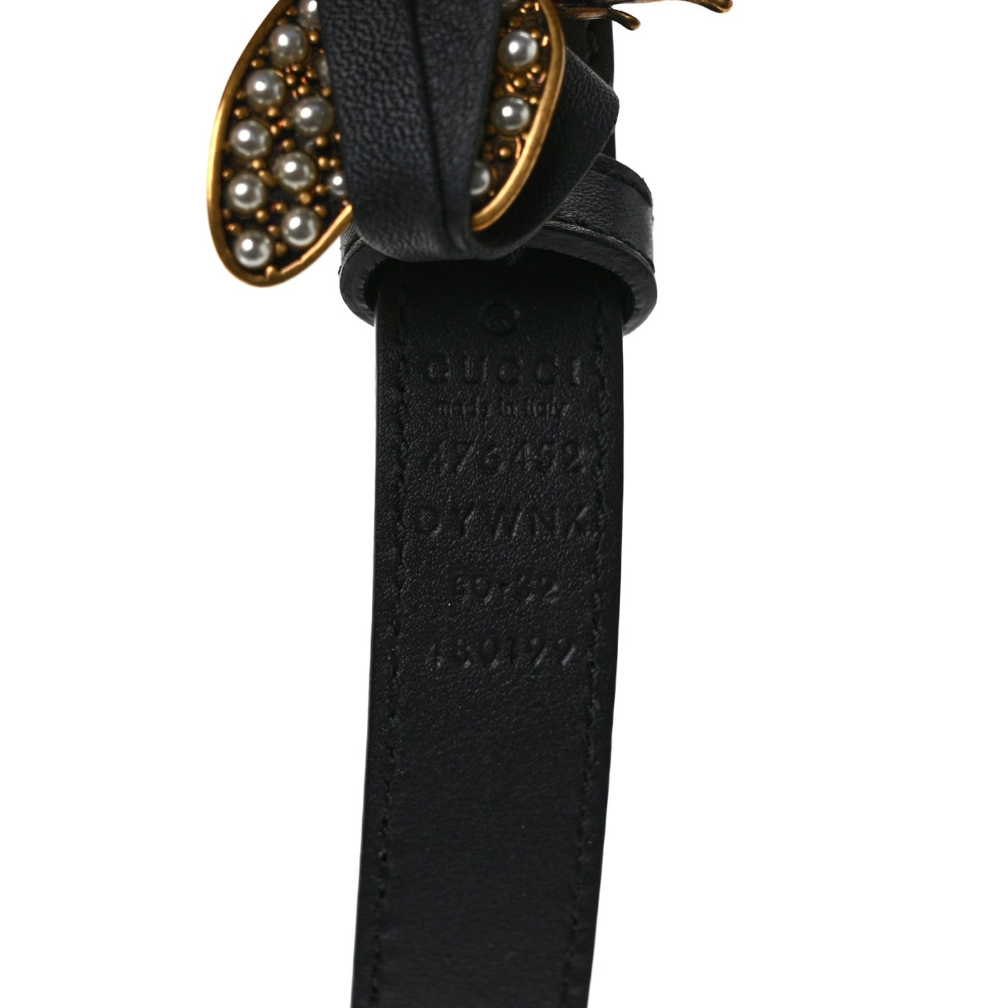 Calfskin Queen Margaret Bee Belt 80 32 Black