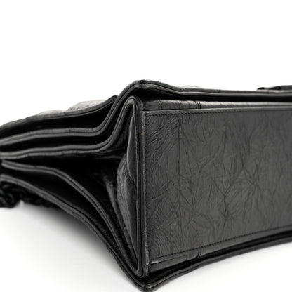 Balenciaga Crushed Calfskin Quilted Matte Black Hardware Large Crush Chain Bag Black 8 of 9