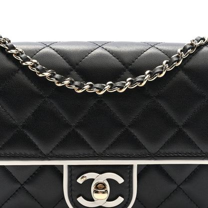 Chanel Lambskin Quilted Resin CC Mini Flap Bag Black White 8 of 10
