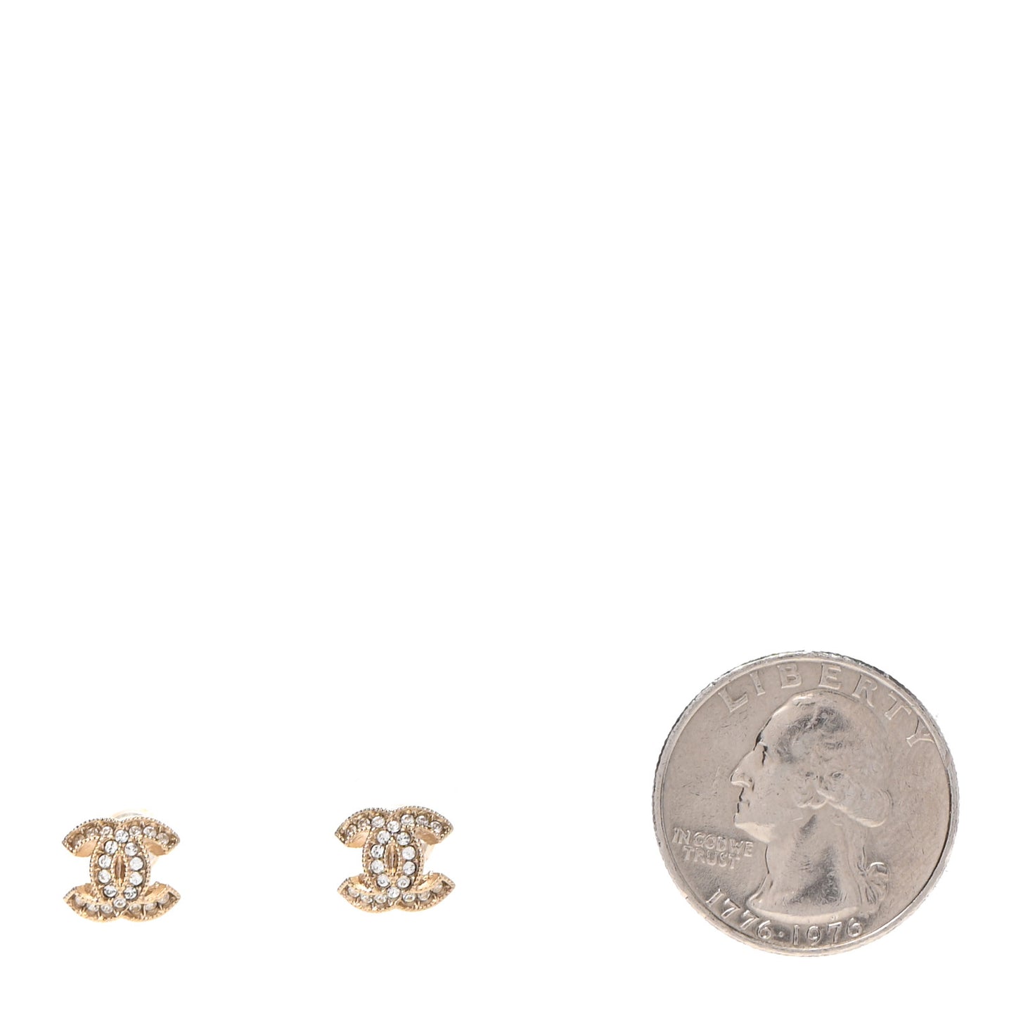 Crystal CC Earrings Gold