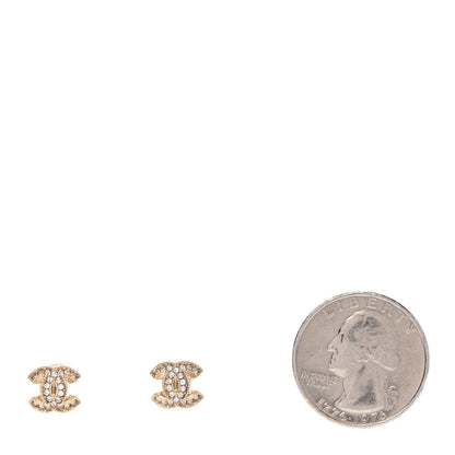 Chanel Crystal CC Earrings Gold 2 of 5