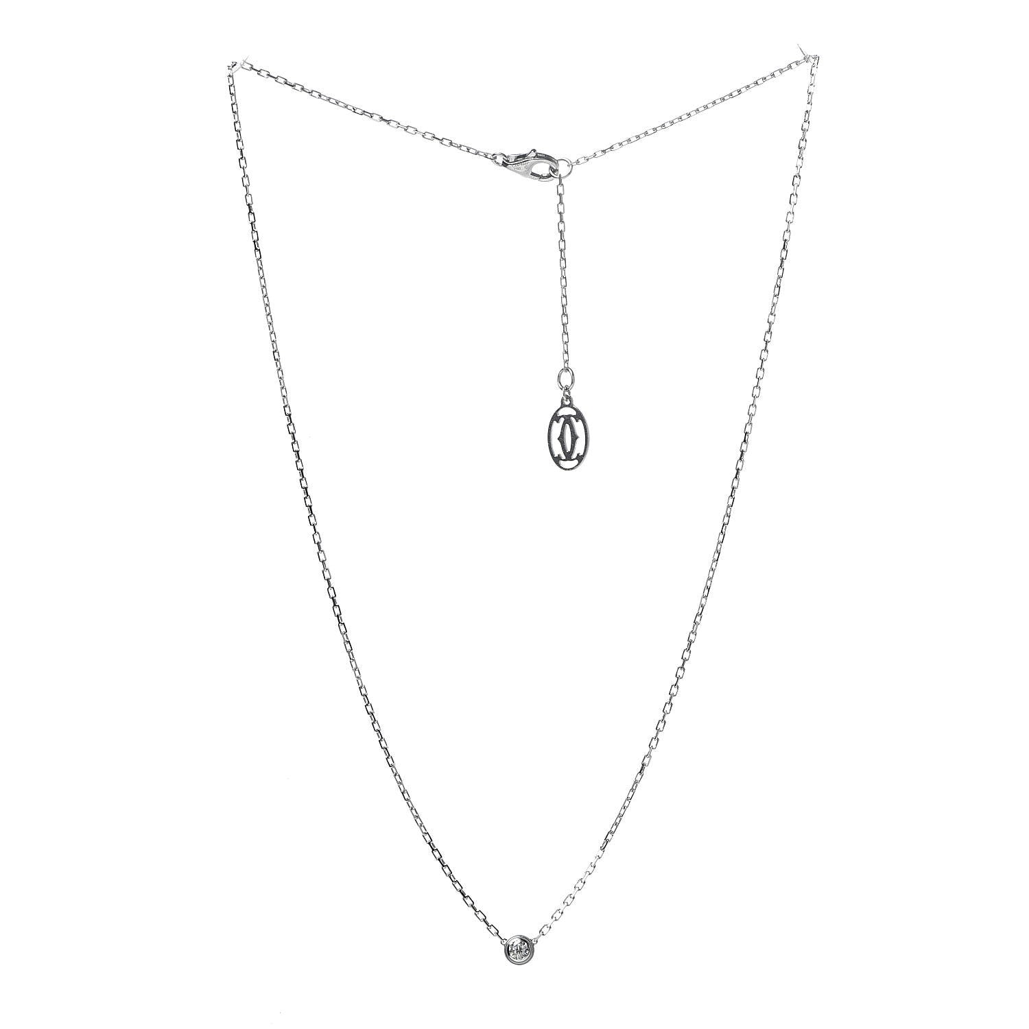 Cartier 18K White Gold Diamond SM D'Amour Pendant Necklace 3 of 5