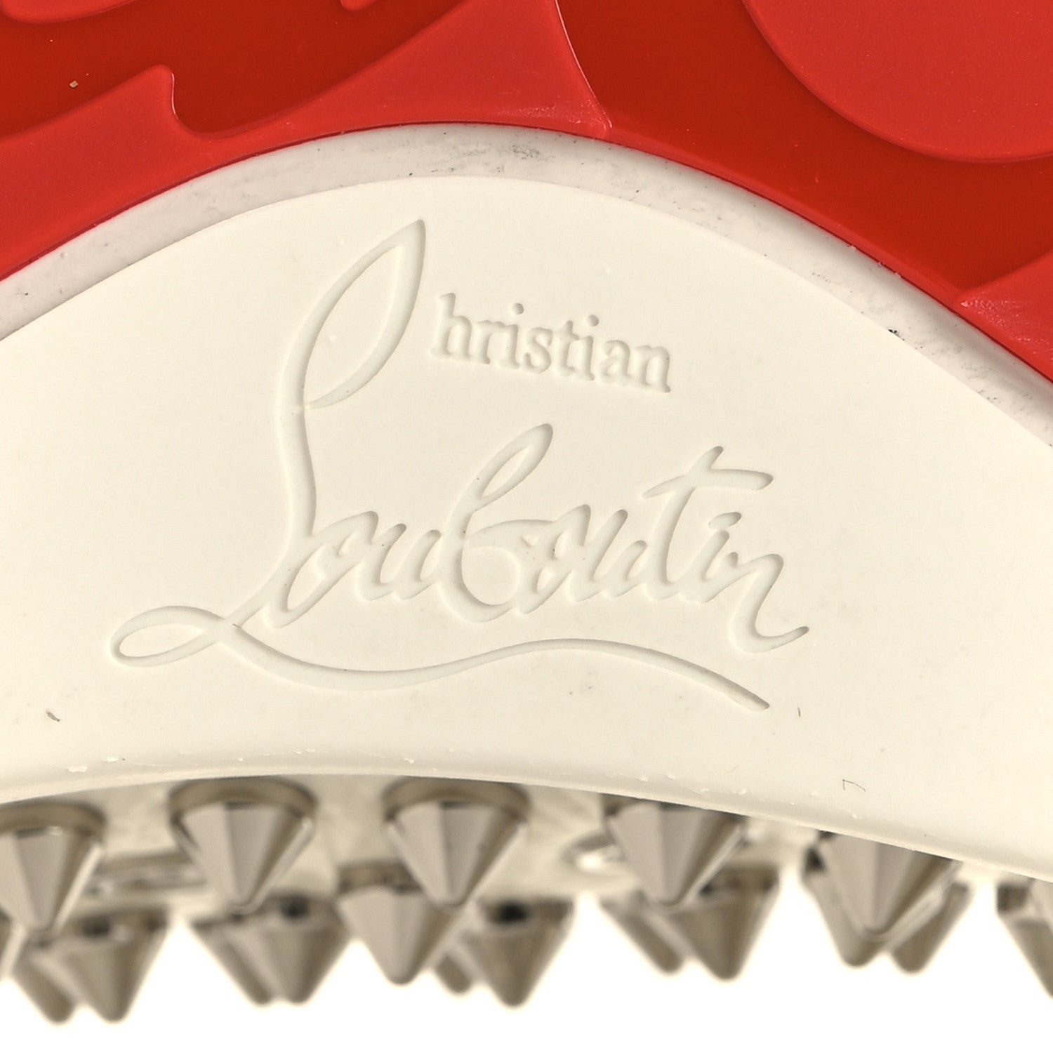 Christian Louboutin Calfskin Womens Louis Spikes Flat Sneakers 40 Champagne 7 of 8