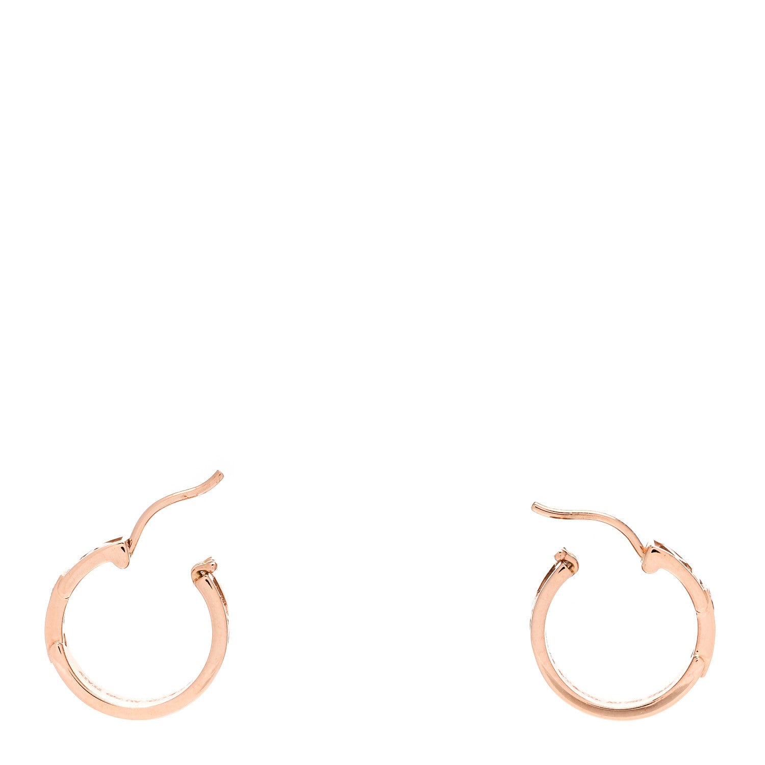 Tiffany 18K Rose Gold Diamond Atlas Hoop Earrings 3 of 6