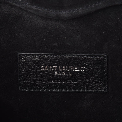 Saint Laurent Calfskin Fringe Small Monogram Love Shoulder Bag Black 7 of 7