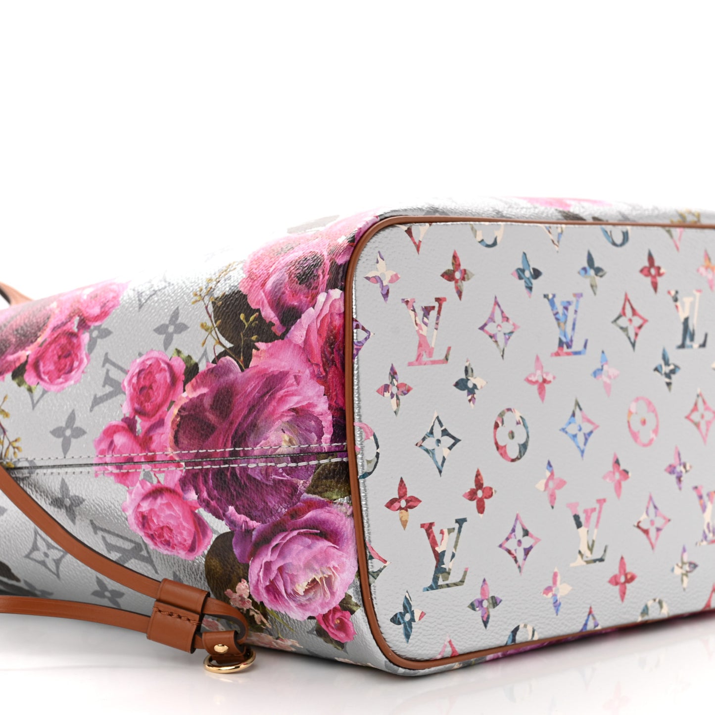 Metallic Monogram LV Garden Neverfull MM Silver