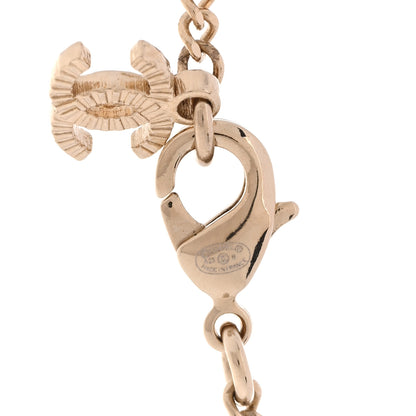 Chanel Metal Crystal Quilted Flap Bag Necklace Gold 5 of 6