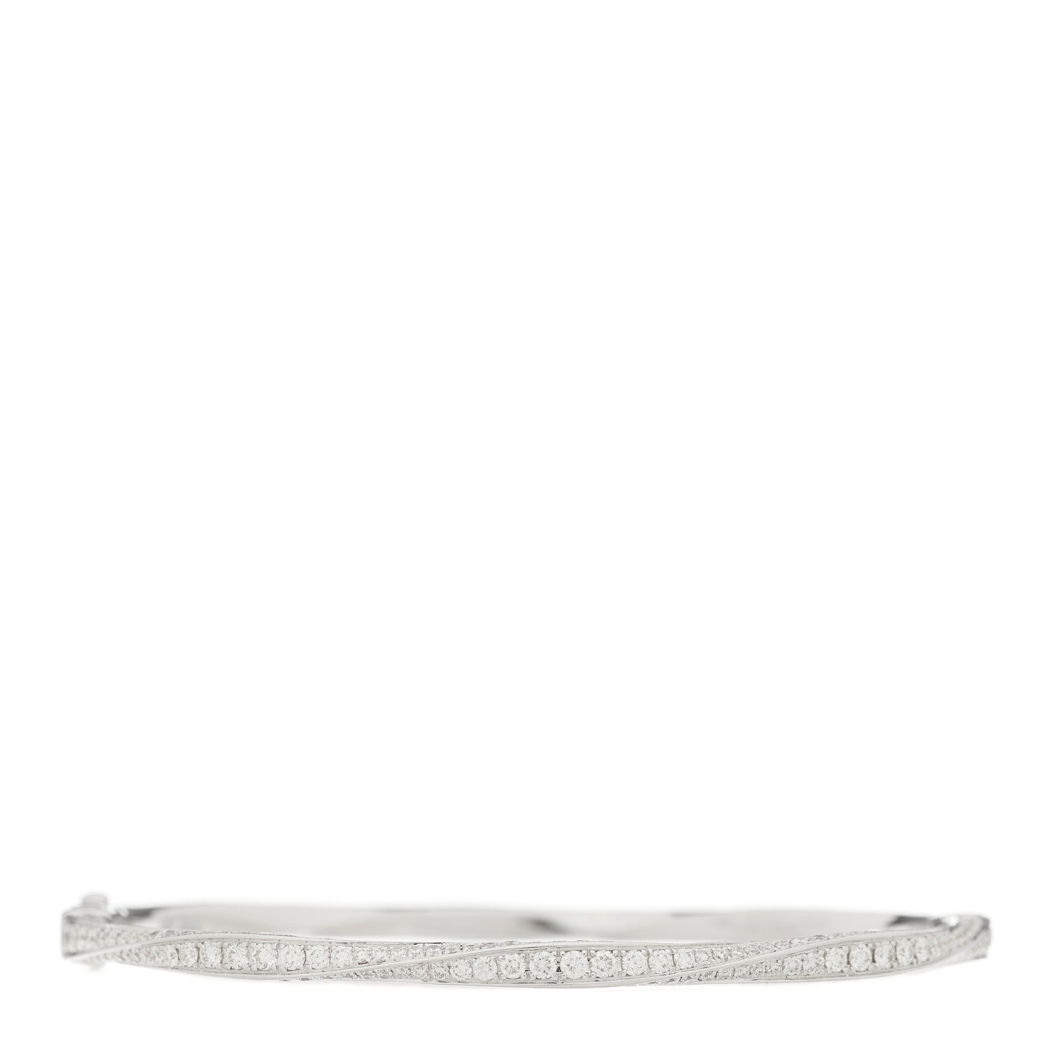 Graff 18K White Gold Diamond Spiral Pave Bangle Bracelet 1 of 4