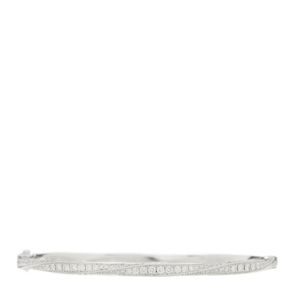 Graff 18K White Gold Diamond Spiral Pave Bangle Bracelet 1 of 4
