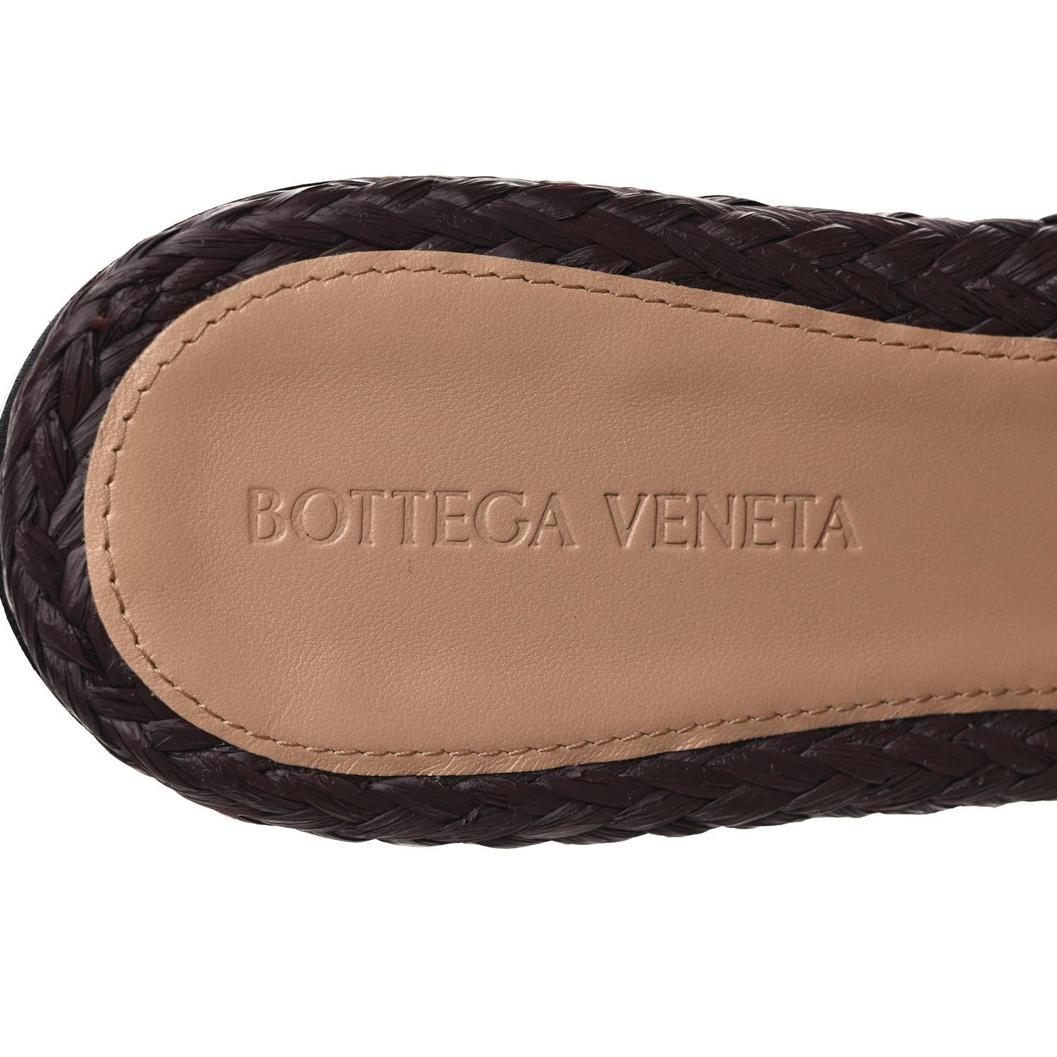 Bottega Veneta Raffia Twisted Intrecciato Stretch Flat Sandals 38.5 Bitter Chocolate 7 of 7