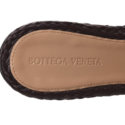 Bottega Veneta Raffia Twisted Intrecciato Stretch Flat Sandals 38.5 Bitter Chocolate 7 of 7