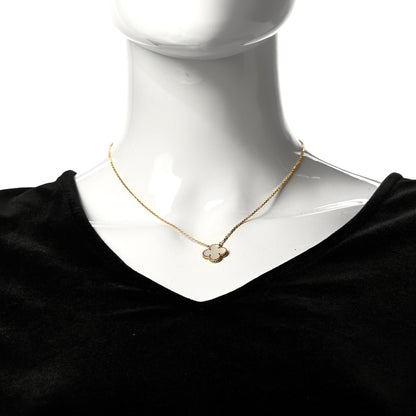 Van Cleef & Arpels 18K Yellow Gold Mother of Pearl Vintage Alhambra Pendant Necklace 2 of 7
