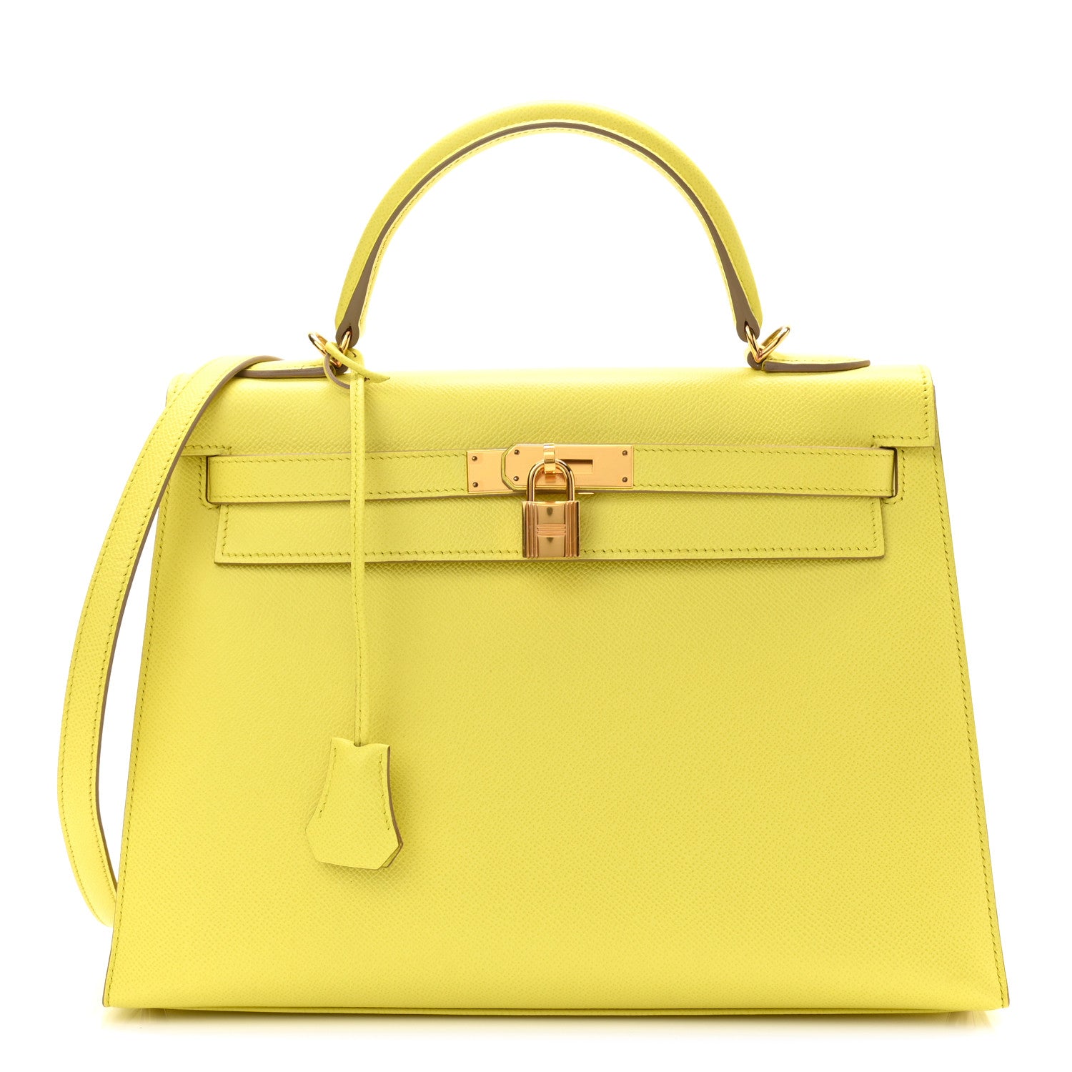 Hermes Epsom Kelly Sellier 32 Lime 1 of 11