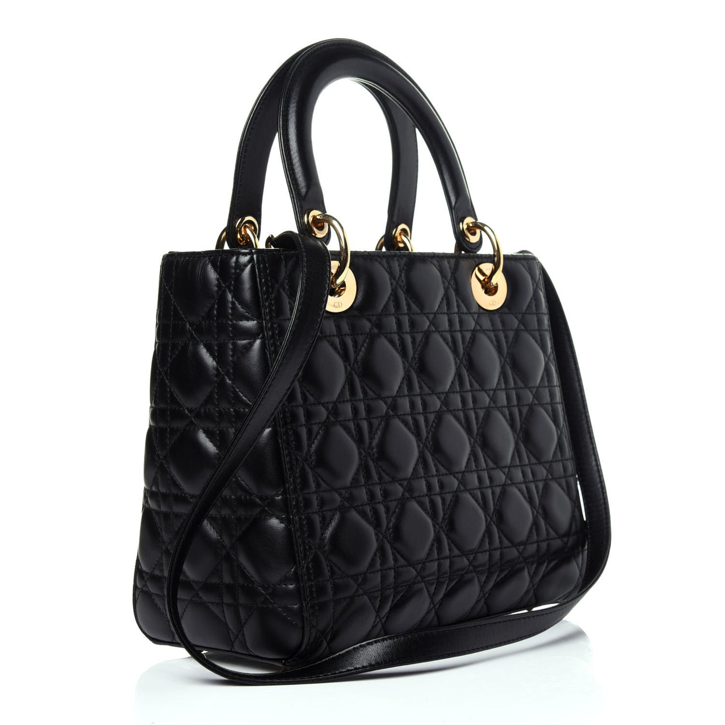 Lambskin Cannage Medium Lady Dior Black