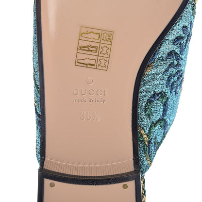 Gucci Iridescent Brocade Womens Princetown Slippers 38.5 Azure Multicolor Oro 6 of 8