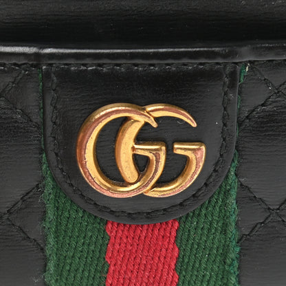 Gucci Calfskin Web Trapuntata Ophidia Card Holder Black 7 of 7