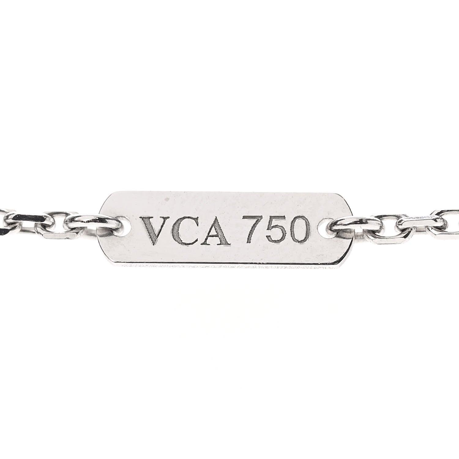 Van Cleef & Arpels 18K White Gold Mother of Pearl Vintage Alhambra Pendant Necklace 4 of 5