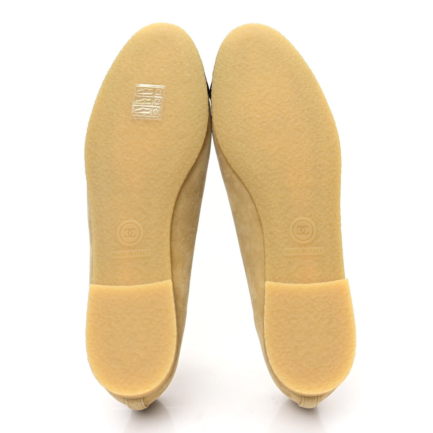 Suede Cap Toe CC Ballerina Flats 37.5 Beige Black