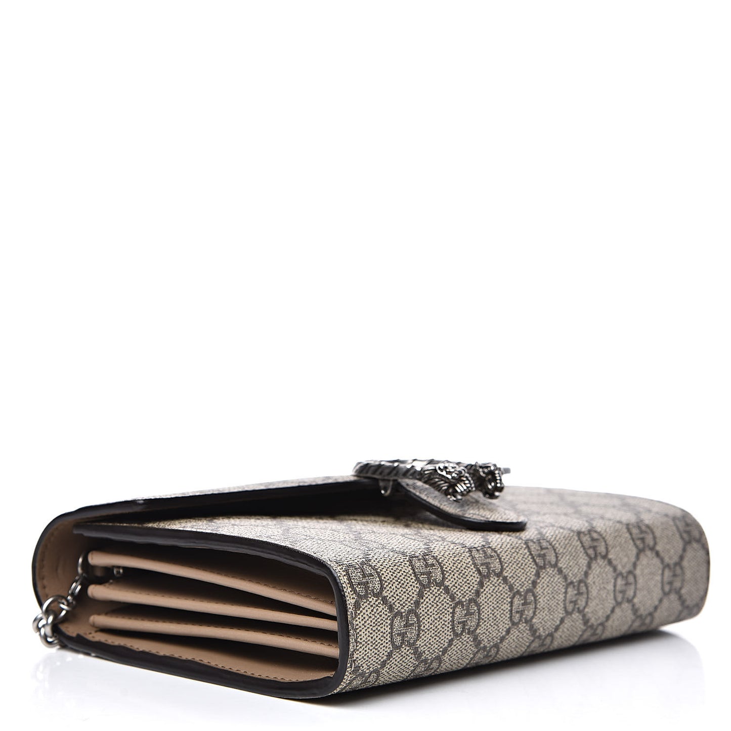 GG Supreme Monogram Mini Dionysus Chain Wallet Beige Taupe