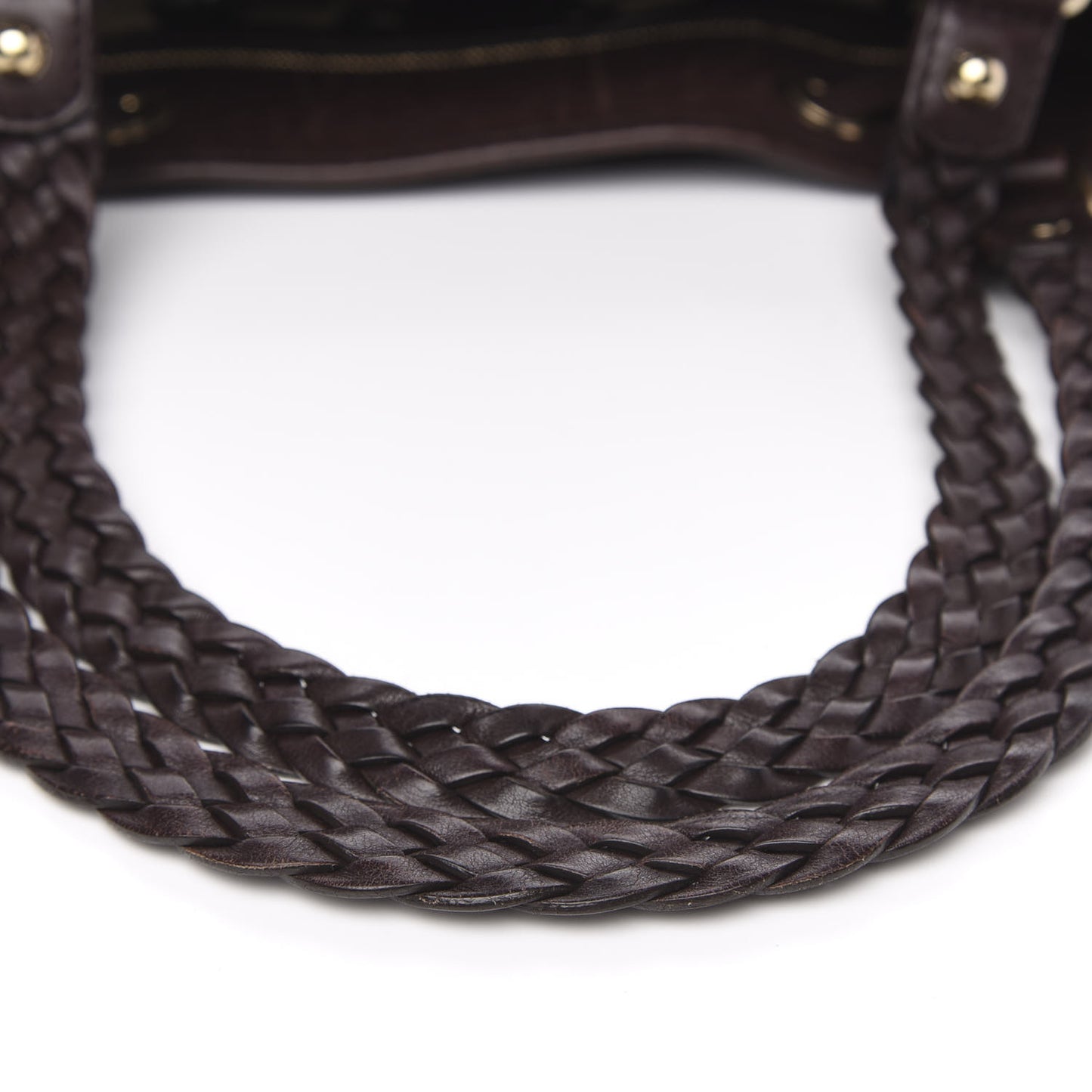 Guccissima Peggy Braided Tote Dark Brown